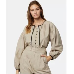 Joie Hazel Button Front Cotton Blouse